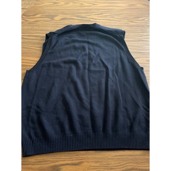 Brooks Brothers extra fine Italian lambs wool black V-neck sweater size XL - Picture 4 of 5